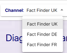 Channel selection in the header navigation